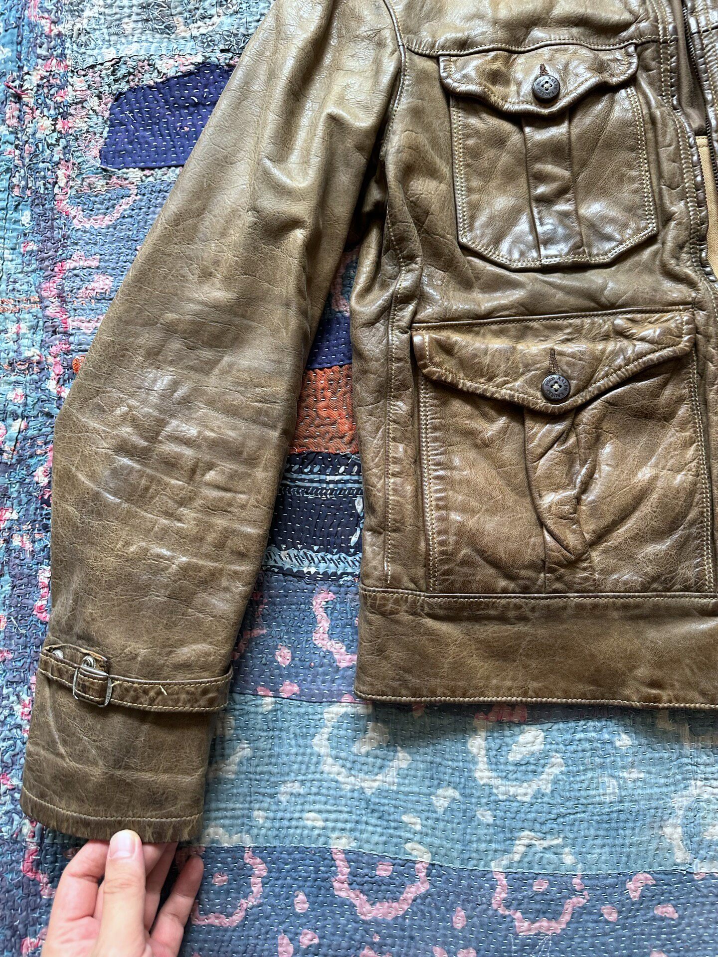 Polo Ralph Lauren Brown Leather Jacket — back