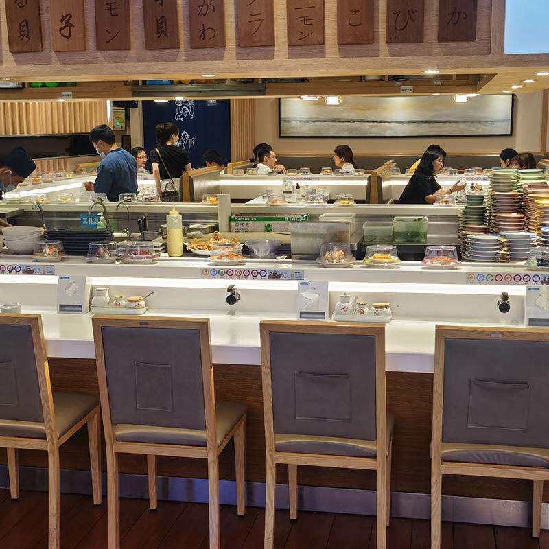 良恩双层回转寿司设备全自动回转送餐设备传送带旋转火锅设备拉带