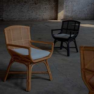 日式真藤椅 哈珀·印尼藤复古休闲单人椅子餐厅餐椅民宿单人椅