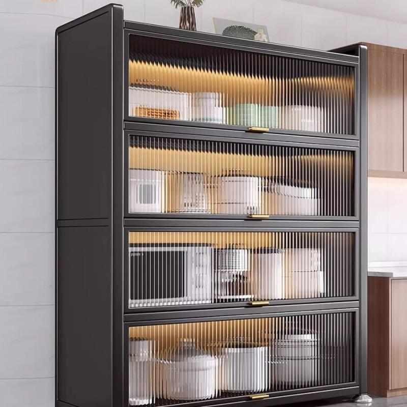 厨房置物架落地餐边柜储物柜子多层家用客厅微波炉收纳橱柜多用途