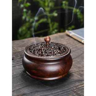 黑檀木香炉胡桃木茶道沉香香料香薰炉香插线香底座檀香盘香架