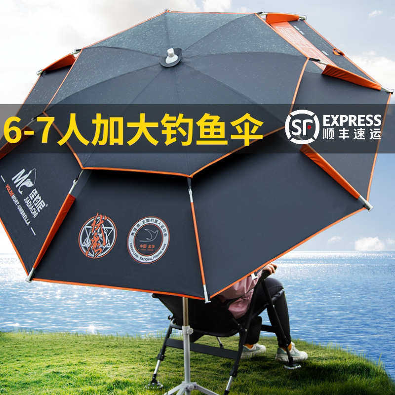 钓鱼伞大钓伞加厚万向鱼伞双层防暴雨防晒遮阳伞台钓折叠伞