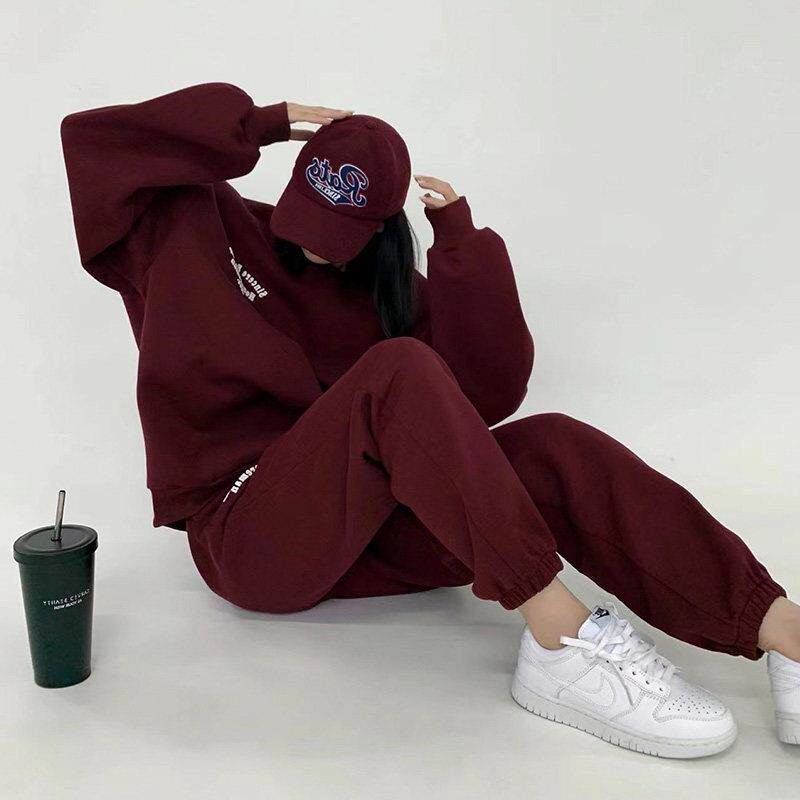 欧洲站休闲运动套装女减龄春秋2025年新款时尚洋气宽松卫衣两件套