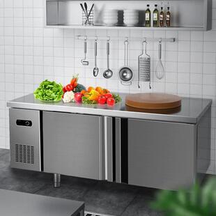 冷藏工作台商用保鲜冷冻双温平冷冰柜不锈钢卧式 水吧台后厨操作台