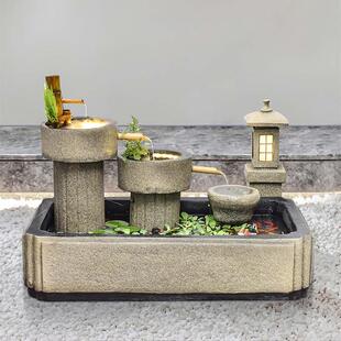 户景花园庭院假山流水阳喷泉户外鱼池景观造客厅台入QJT5518落地