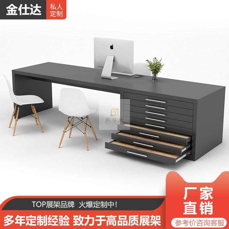 中岛展台瓷砖木地板展架抽屉式岩板石材色板洽谈样品展示桌落地式