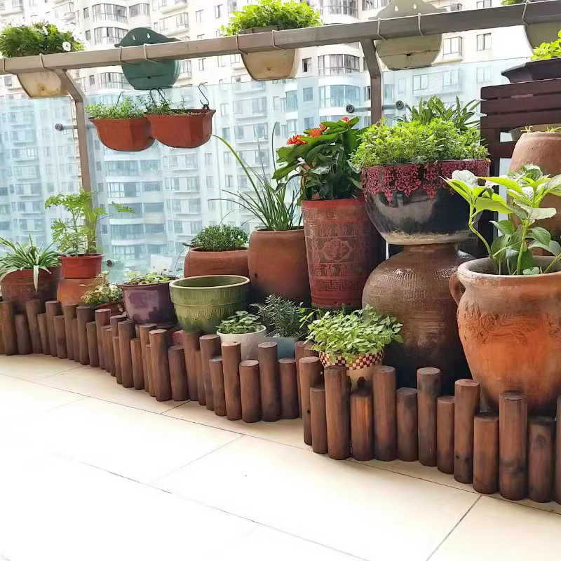 小木桩墩子围栏圣诞栅栏装饰造景篱笆阳台护栏户外防腐木栅栏围
