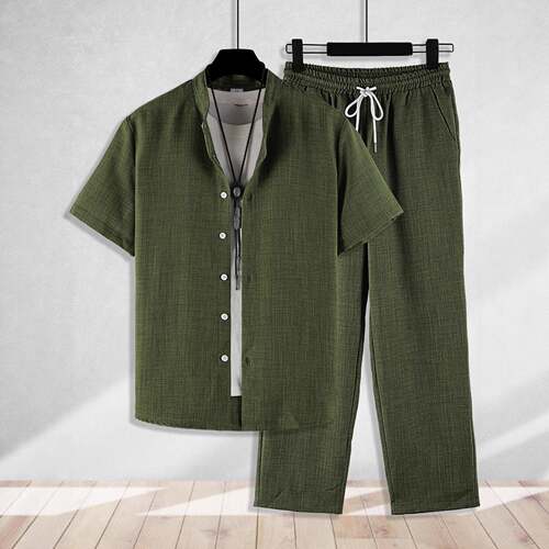 Men's Dark Green Textured