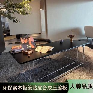 包豪斯光轴榆木书桌复古工业风格办公桌设计师餐桌工作室会议桌子