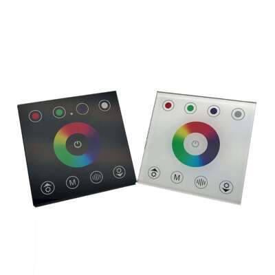 RGBW全触摸面板控制器玻璃面板音乐控制器LED七彩灯带调光控制器