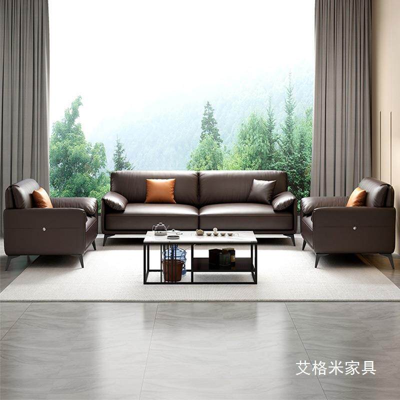 办公沙发商务会客室接待老板现代简约家具茶几茶台一体式组合套装