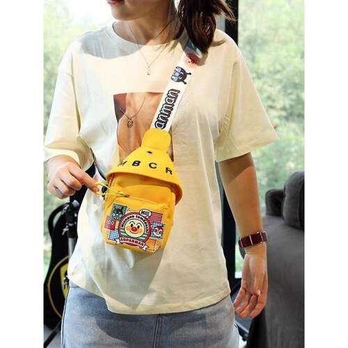 网红卡通帆布小包包女2025新款潮韩版森系儿童单肩斜挎包胸包女包