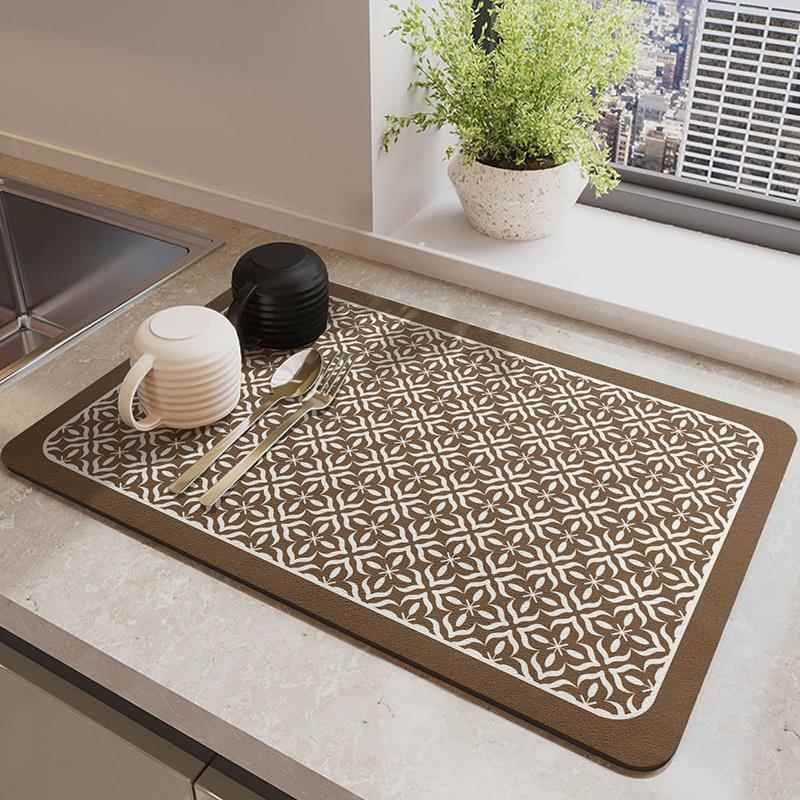硅藻泥厨房沥水垫餐具碗盘干燥吸水防滑垫免洗茶台吧台桌面台面垫