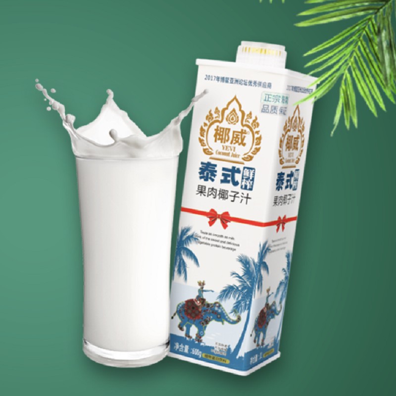 新疆包邮椰威泰式果肉椰子汁600ml*6瓶/箱海南鲜榨椰汁椰奶植物蛋