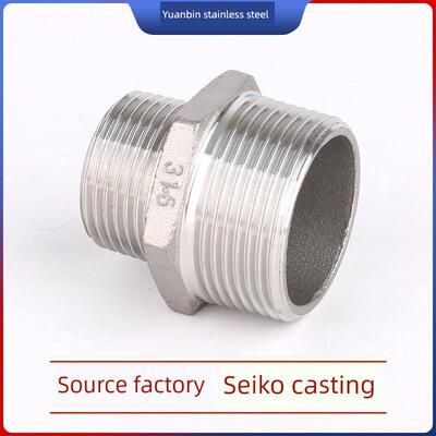 304不锈钢缩小六角外线Pt/Npt螺纹外齿缩小水管适配器1英寸至6/4