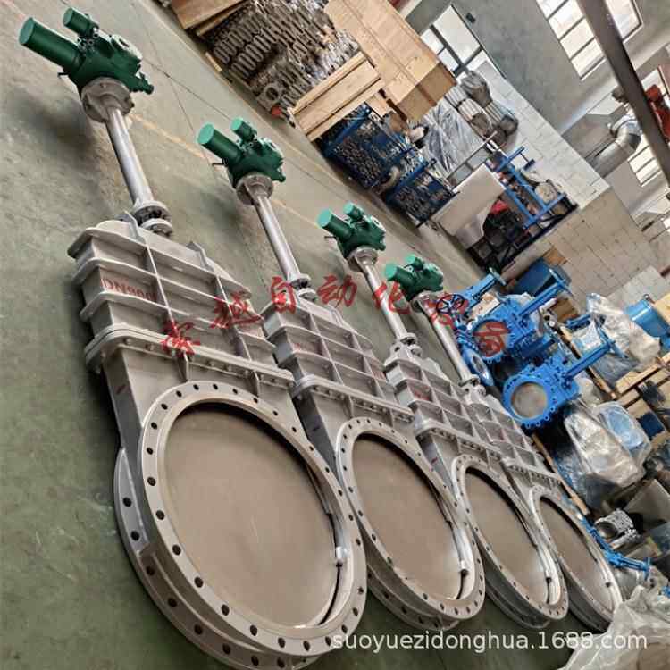 PZ673X气动刀型闸阀10C-DN80重量轻流阻小可实现远程开关操作