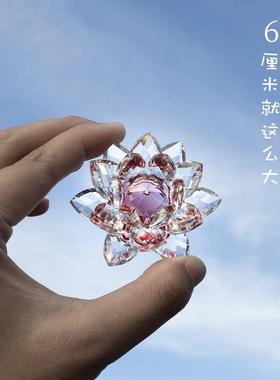 桌面小摆件可爱创意装饰工艺品家居迷你展柜礼品水晶荷莲花朵