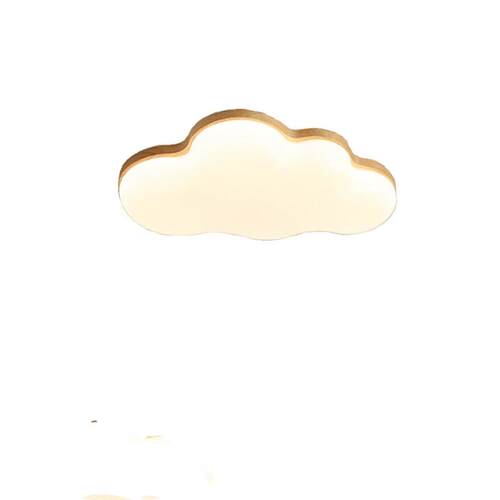 卧室灯北欧日式原木吸顶灯LED儿童灯现代极简奶油风云朵主卧灯具