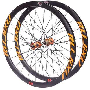 700c RUJIXU 120响框高38纯公路碟刹轮组碳纤维管花鼓六孔中心锁