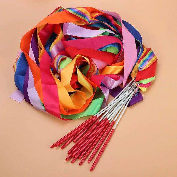 14 Pcs Gymnastics Ribbons Dance 25 Dancing Silk Fitness - 实物图