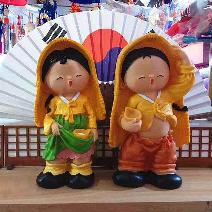 韩国装饰品家居朝鲜族公仔娃娃结婚婚庆存钱罐客厅吧台桌面摆件