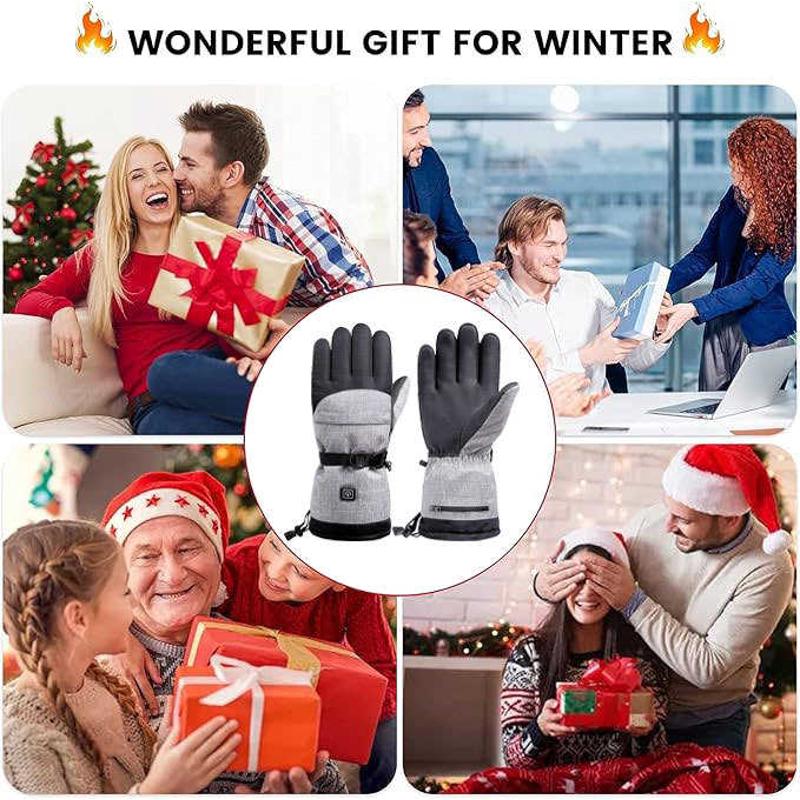 冬季智能发热手套户外骑行滑雪男女智能发热手套防寒保暖电热手套