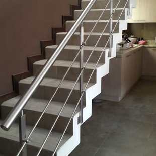 家用别墅阳台圆管穿小管立柱自建楼梯耐用304不锈钢穿管扶手定制