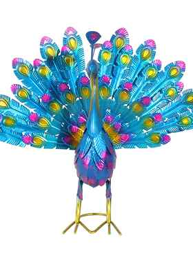 现货跨境新品 Metal peacock statue孔雀雕像装饰 户外庭院摆件