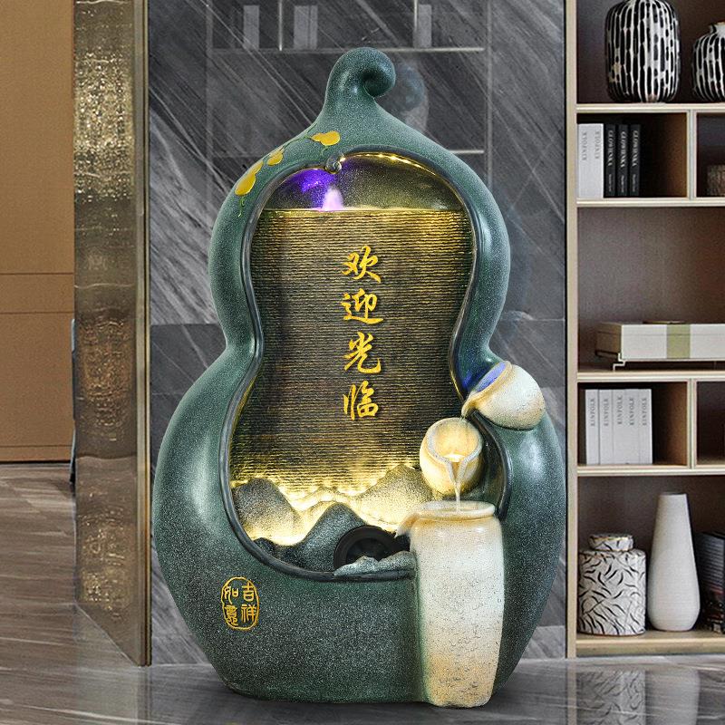 吉祥葫芦流水摆件客厅摆放生财水景循环水新中式喷泉厂家直销