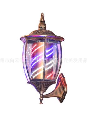 美发转灯LED加亮理发美发店发廊灯箱 户外防水挂墙复古罗马宫灯