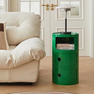 北欧床头柜小型圆形简约现代儿童塑料储物柜窄柜卧室网红床边柜子