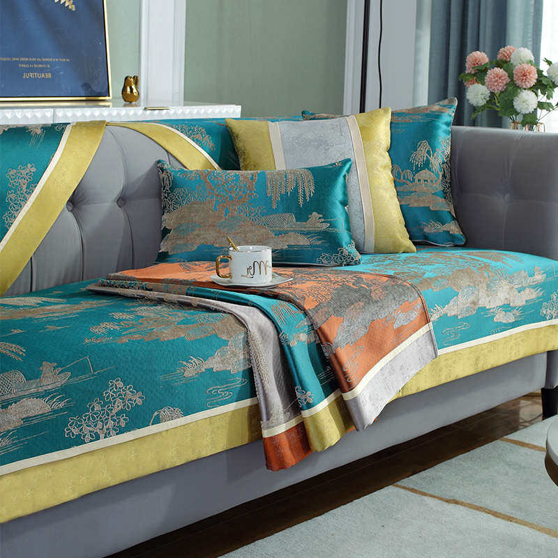 沙发垫四季通用防滑新中式简约现代实木中国风轻奢皮沙发套罩巾