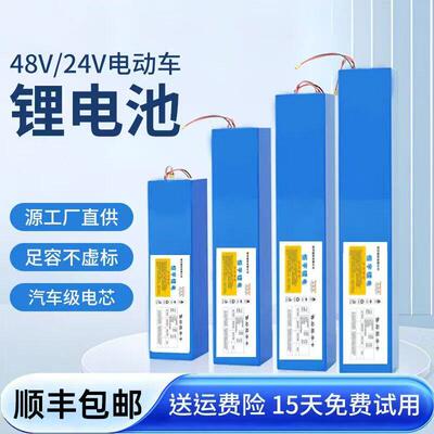 电动车锂电池48V10a12a滑板车36V10.4a电瓶车自行车24V15通用