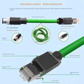 工业相机高软拖炼电缆Rj45到M12 8引脚航空插头连接器到水晶头以