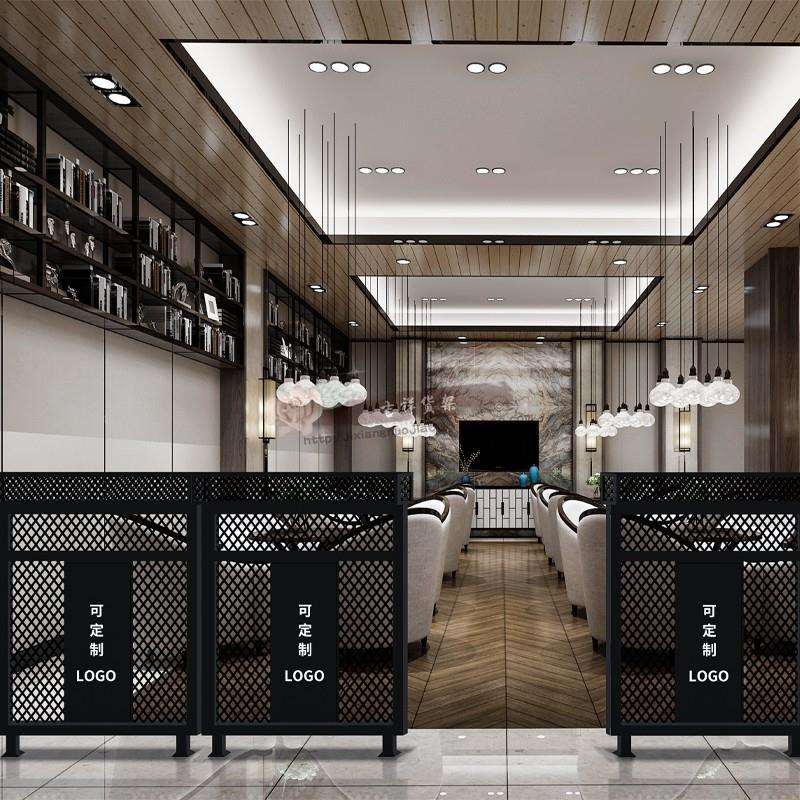 餐厅铁艺屏风隔断 酒吧过道装饰护栏围栏 饭店铁网半截分隔置物架
