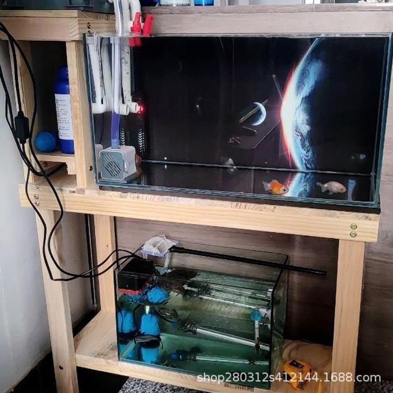实木鱼缸架子底柜底座水族箱桌子木质置物架龟缸架双多层中小型架图片