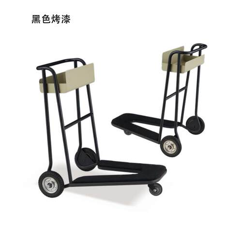 方酒店大堂行李手推车机场大厅简易三轮箱包车玫瑰金色行李车