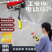 220V升降起重机微型电动葫芦家用无线吊机1 0.5吨卷扬提升机绞盘