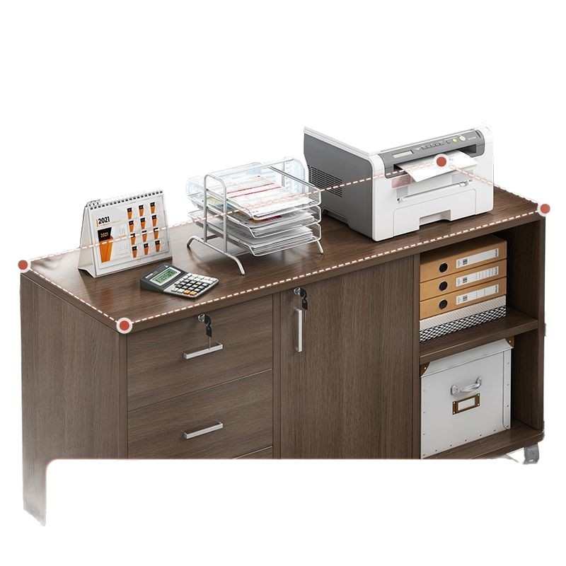 文件柜桌下办公柜木质边柜带锁办公室柜子打印机抽屉柜储物柜矮柜