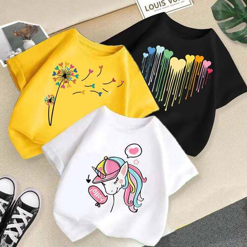 Heart Print Women Round Neck Sleeve Casual Daily Wear