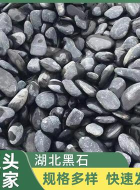 三亚黑色鹅卵石黑色雨花石庭院造景黑卵石装饰卵石精抛雨花石