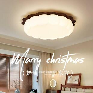 奶油蛋糕卧室灯现代简约中古风女孩儿童客主卧室房间复古吸顶灯具