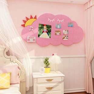 太阳云朵毛毡墙贴彩色背胶软木板照片墙公告栏幼儿园区角环创装 饰