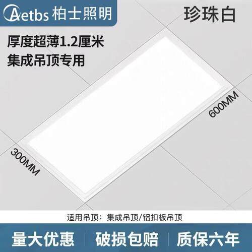 300x600集成吊顶灯LED厨卫灯30x60厨房灯铝扣板嵌入式超薄平板灯