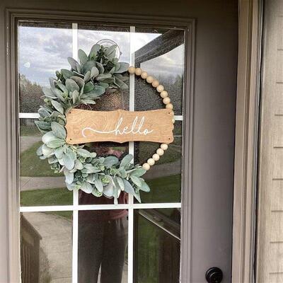 Courtyard WindowWedding Decor Flower Bead Wreath Door Hanger