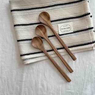 覆古相思木咖啡搅拌勺家用木质木勺套装调料勺吃饭勺子儿童小勺子