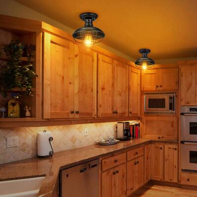 美式农舍吸顶灯走廊厨房卧室灯楼梯客厅复古乡村家用笼式灯具