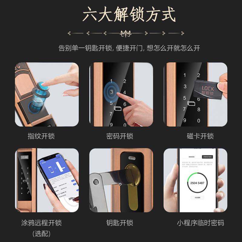 别庭院密门欧式高档防水指纹码锁铝艺门可充电电子密码T1断桥智墅