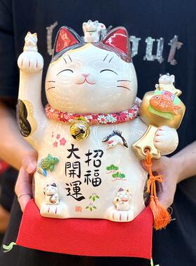 号乐喵药窑陶瓷招财猫超大摆件开运日式居家YSY-7453铺创意礼物师