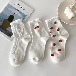 Women Socks Cotton Cartoon Heart Flower Prints Socks Cute An